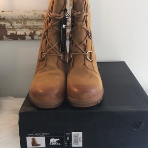 sorel joan of arctic wedge camel brown
